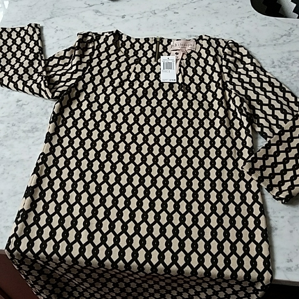 Philosophy dress in sand and black color